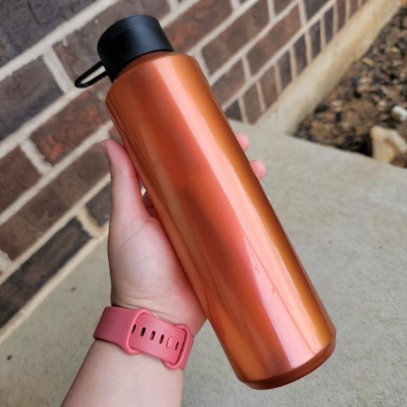 Starbucks 2024 Orange & Black Shine Wordmark Logo Strap Water Bottle Tumbler 24 - Picture 3 of 6